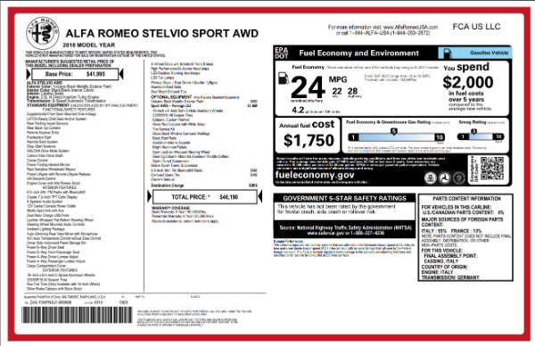 New 2018 Alfa Romeo Stelvio Sport Q4 for sale Sold at Pagani of Greenwich in Greenwich CT 06830 26