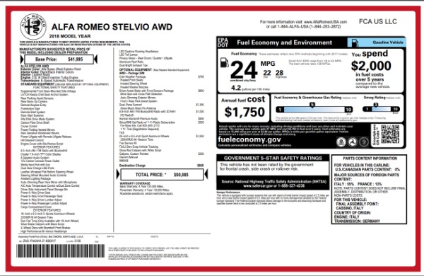 New 2018 Alfa Romeo Stelvio Q4 for sale Sold at Pagani of Greenwich in Greenwich CT 06830 26