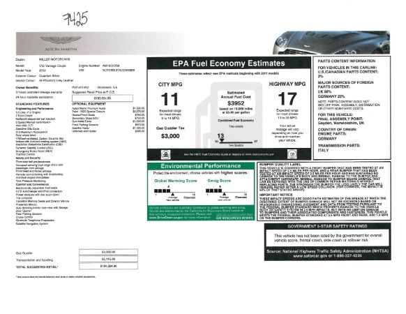 Used 2012 Aston Martin V12 Vantage Coupe for sale Sold at Pagani of Greenwich in Greenwich CT 06830 20