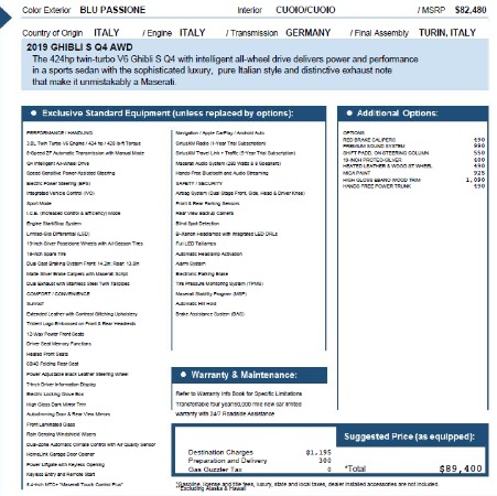 New 2019 Maserati Ghibli S Q4 for sale Sold at Pagani of Greenwich in Greenwich CT 06830 26