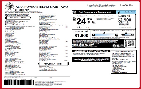 New 2019 Alfa Romeo Stelvio Q4 for sale Sold at Pagani of Greenwich in Greenwich CT 06830 26