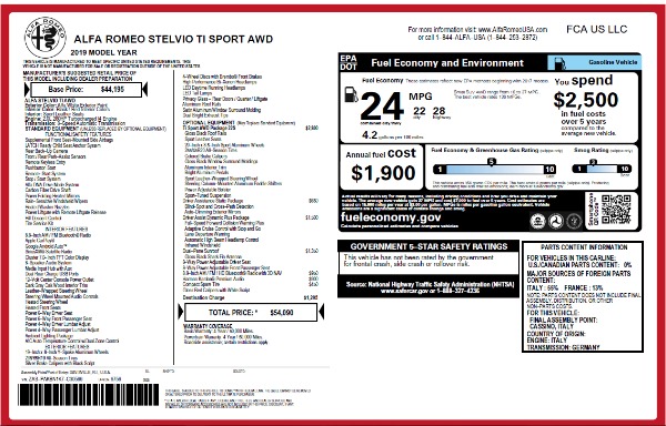 New 2019 Alfa Romeo Stelvio Ti Sport Q4 for sale Sold at Pagani of Greenwich in Greenwich CT 06830 26