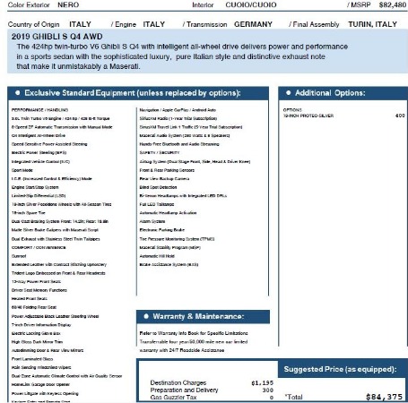 New 2019 Maserati Ghibli S Q4 for sale Sold at Pagani of Greenwich in Greenwich CT 06830 27