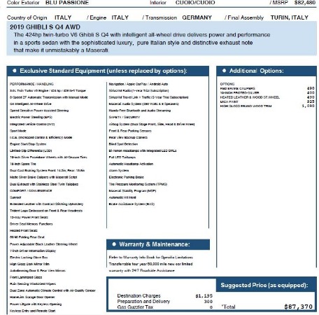 New 2019 Maserati Ghibli S Q4 for sale Sold at Pagani of Greenwich in Greenwich CT 06830 26