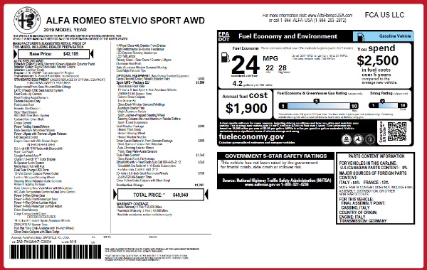 New 2019 Alfa Romeo Stelvio Sport Q4 for sale Sold at Pagani of Greenwich in Greenwich CT 06830 27