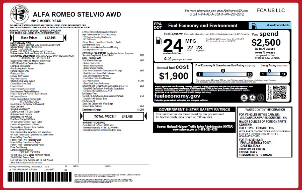 New 2019 Alfa Romeo Stelvio Q4 for sale Sold at Pagani of Greenwich in Greenwich CT 06830 2
