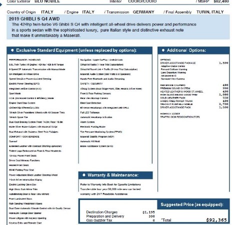 New 2019 Maserati Ghibli S Q4 for sale Sold at Pagani of Greenwich in Greenwich CT 06830 27