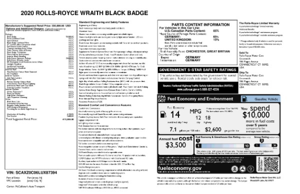 New 2020 Rolls-Royce Wraith Black Badge for sale Sold at Pagani of Greenwich in Greenwich CT 06830 26