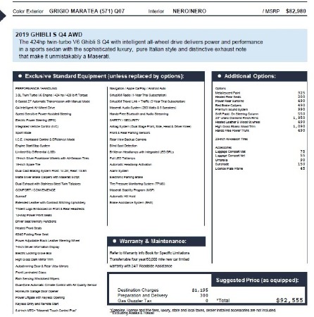 New 2019 Maserati Ghibli S Q4 for sale Sold at Pagani of Greenwich in Greenwich CT 06830 2