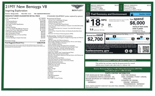 New 2021 Bentley Bentayga V8 for sale Sold at Pagani of Greenwich in Greenwich CT 06830 10