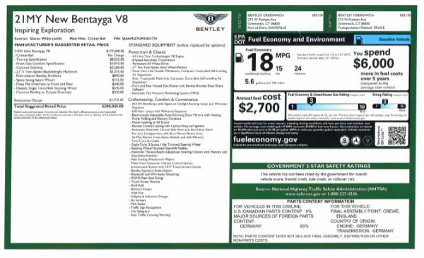 New 2021 Bentley Bentayga V8 for sale Sold at Pagani of Greenwich in Greenwich CT 06830 10
