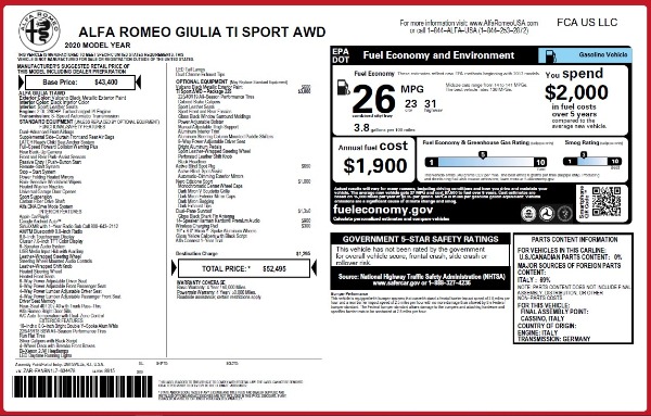 New 2020 Alfa Romeo Giulia Ti Sport Q4 for sale Sold at Pagani of Greenwich in Greenwich CT 06830 2