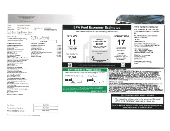 Used 2011 Aston Martin V12 Vantage Coupe for sale Sold at Pagani of Greenwich in Greenwich CT 06830 20