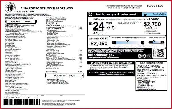 New 2020 Alfa Romeo Stelvio Ti Sport Q4 for sale Sold at Pagani of Greenwich in Greenwich CT 06830 2