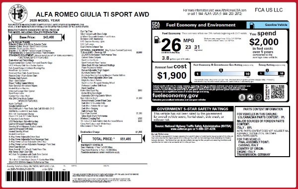New 2020 Alfa Romeo Giulia Ti Sport Q4 for sale Sold at Pagani of Greenwich in Greenwich CT 06830 28