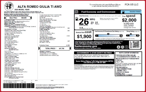New 2020 Alfa Romeo Giulia Ti Q4 for sale Sold at Pagani of Greenwich in Greenwich CT 06830 28
