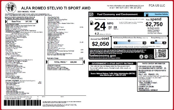 New 2021 Alfa Romeo Stelvio Ti Sport Q4 for sale Sold at Pagani of Greenwich in Greenwich CT 06830 27