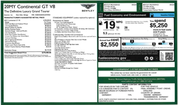 New 2020 Bentley Continental GT V8 for sale Sold at Pagani of Greenwich in Greenwich CT 06830 28