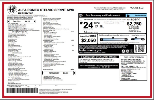 New 2021 Alfa Romeo Stelvio Q4 for sale Sold at Pagani of Greenwich in Greenwich CT 06830 28