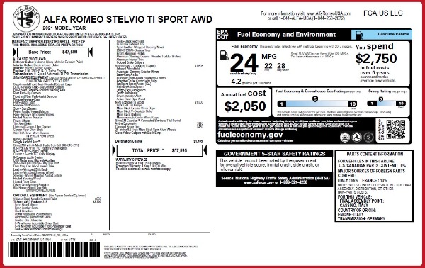 New 2021 Alfa Romeo Stelvio Ti Sport Q4 for sale Sold at Pagani of Greenwich in Greenwich CT 06830 28