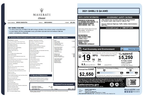 New 2021 Maserati Ghibli S Q4 for sale Sold at Pagani of Greenwich in Greenwich CT 06830 25