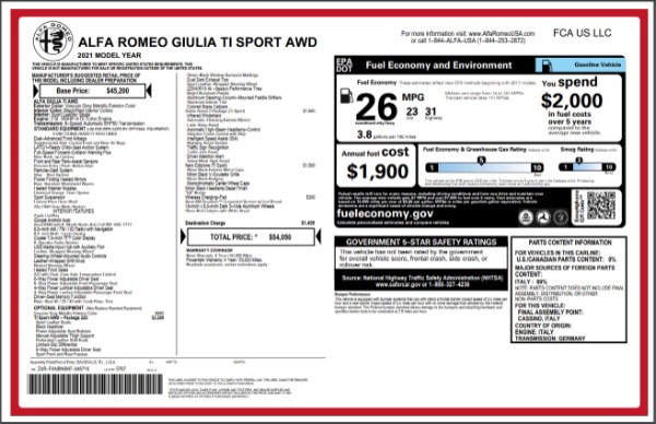 New 2021 Alfa Romeo Giulia Ti Sport for sale Sold at Pagani of Greenwich in Greenwich CT 06830 27