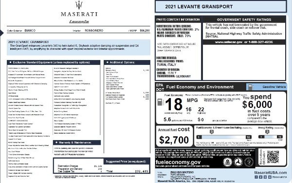 New 2021 Maserati Levante Q4 GranSport for sale $92,485 at Pagani of Greenwich in Greenwich CT 06830 26