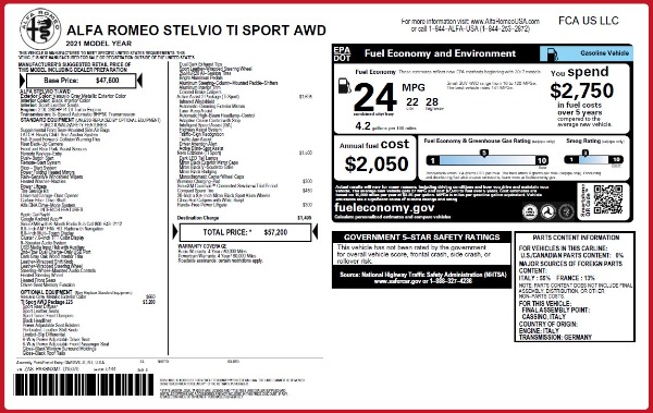 New 2021 Alfa Romeo Stelvio Ti Sport Q4 for sale Sold at Pagani of Greenwich in Greenwich CT 06830 2