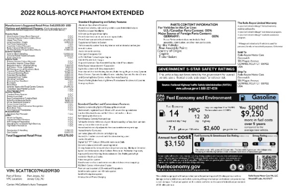 New 2022 Rolls-Royce Phantom EWB for sale Sold at Pagani of Greenwich in Greenwich CT 06830 9