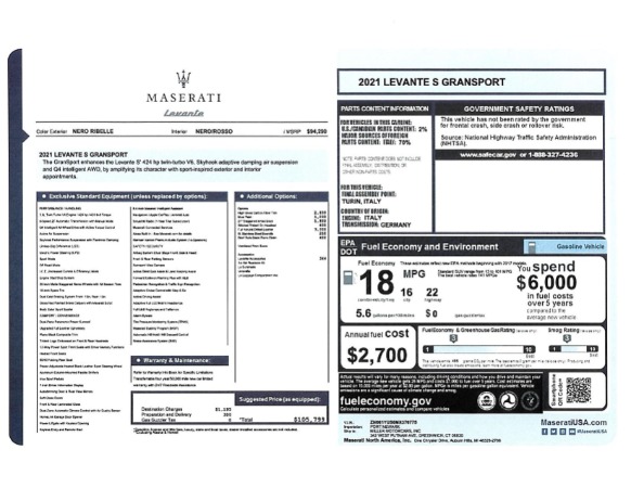 New 2021 Maserati Levante S GranSport for sale Sold at Pagani of Greenwich in Greenwich CT 06830 24