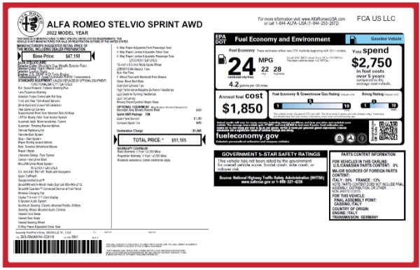 New 2022 Alfa Romeo Stelvio Sprint for sale Sold at Pagani of Greenwich in Greenwich CT 06830 28