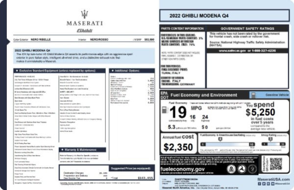 New 2022 Maserati Ghibli Modena Q4 for sale Sold at Pagani of Greenwich in Greenwich CT 06830 19