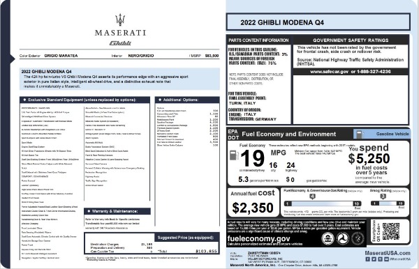 New 2022 Maserati Ghibli Modena Q4 for sale Sold at Pagani of Greenwich in Greenwich CT 06830 22