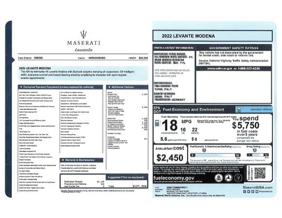 New 2022 Maserati Levante Modena for sale $107,306 at Pagani of Greenwich in Greenwich CT 06830 22