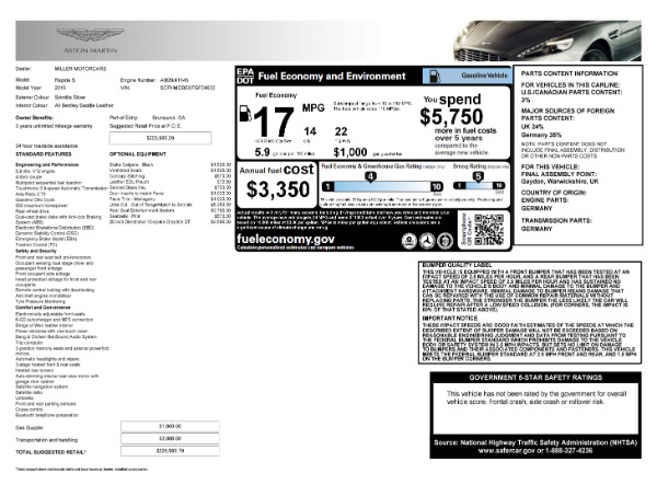 Used 2015 Aston Martin Rapide S for sale Sold at Pagani of Greenwich in Greenwich CT 06830 17