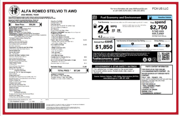New 2022 Alfa Romeo Stelvio Ti for sale $57,240 at Pagani of Greenwich in Greenwich CT 06830 2