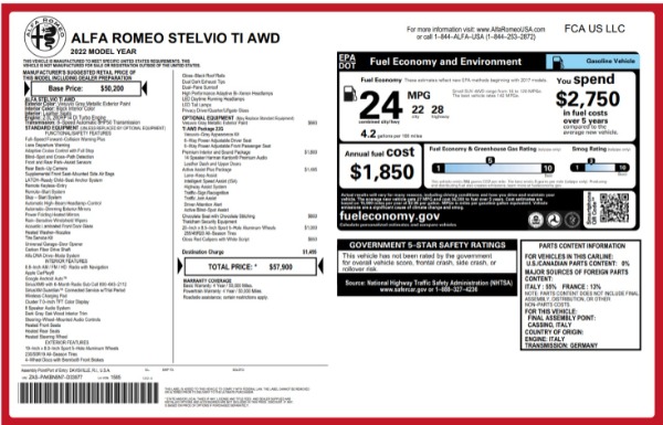 New 2022 Alfa Romeo Stelvio Ti for sale $57,900 at Pagani of Greenwich in Greenwich CT 06830 2