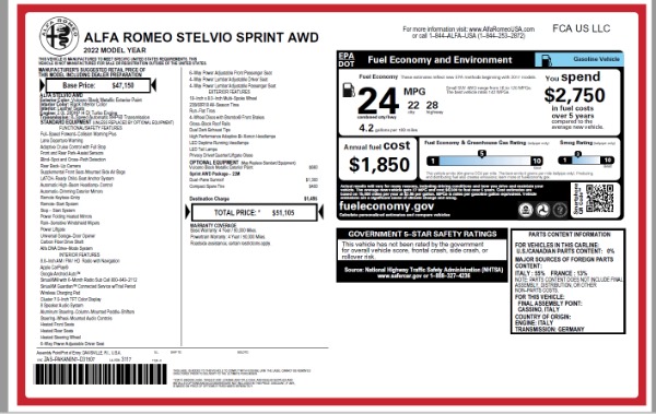 New 2022 Alfa Romeo Stelvio Sprint for sale $51,105 at Pagani of Greenwich in Greenwich CT 06830 15