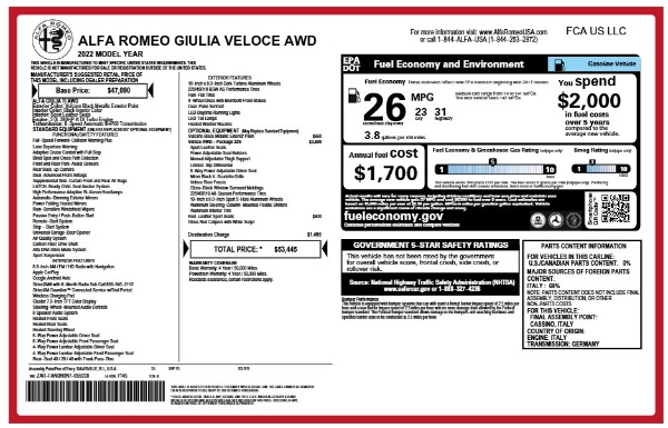 Used 2022 Alfa Romeo Giulia Veloce for sale Sold at Pagani of Greenwich in Greenwich CT 06830 21