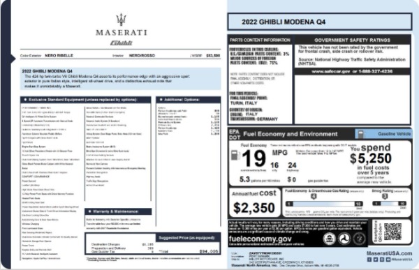 New 2022 Maserati Ghibli Modena Q4 for sale Sold at Pagani of Greenwich in Greenwich CT 06830 28