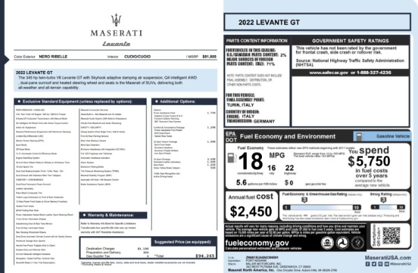Used 2022 Maserati Levante GT for sale $52,900 at Pagani of Greenwich in Greenwich CT 06830 23