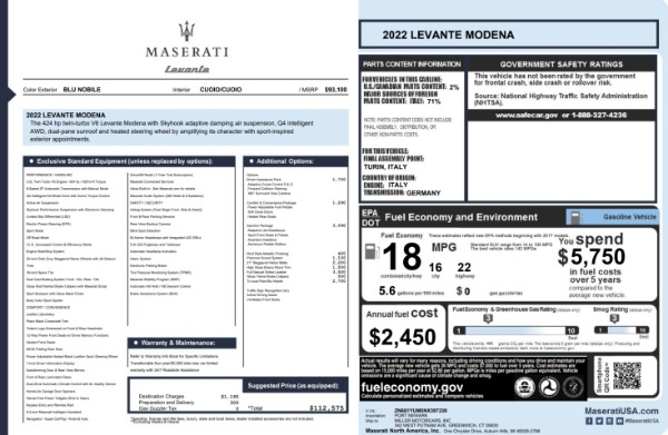 New 2022 Maserati Levante Modena for sale $112,575 at Pagani of Greenwich in Greenwich CT 06830 28