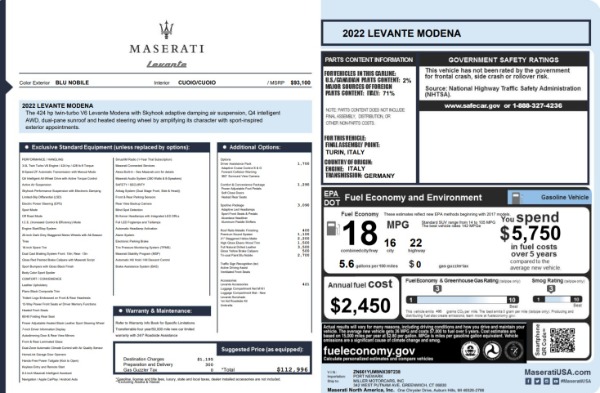 New 2022 Maserati Levante Modena for sale Sold at Pagani of Greenwich in Greenwich CT 06830 28