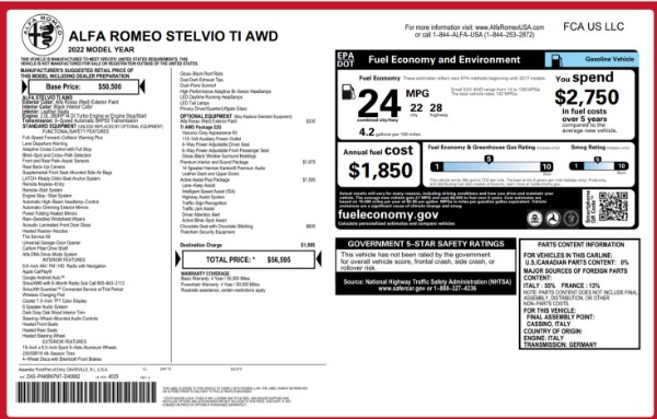 New 2022 Alfa Romeo Stelvio Ti for sale Sold at Pagani of Greenwich in Greenwich CT 06830 20