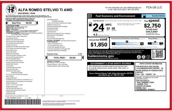 New 2022 Alfa Romeo Stelvio Ti for sale $52,095 at Pagani of Greenwich in Greenwich CT 06830 27