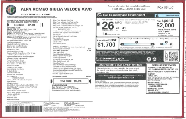 Used 2022 Alfa Romeo Giulia Veloce for sale $29,900 at Pagani of Greenwich in Greenwich CT 06830 25