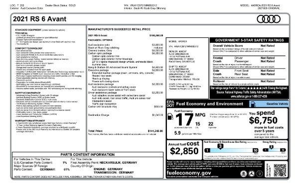 Used 2021 Audi RS 6 Avant 4.0T quattro Avant for sale Sold at Pagani of Greenwich in Greenwich CT 06830 26