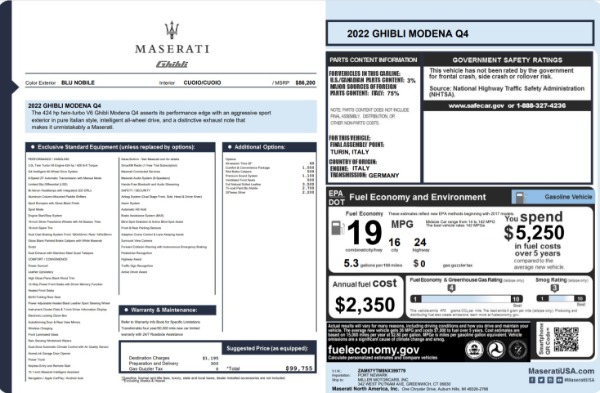 New 2022 Maserati Ghibli Modena Q4 for sale Sold at Pagani of Greenwich in Greenwich CT 06830 24