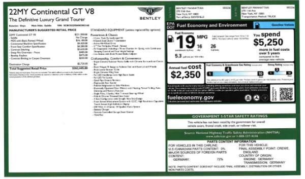Used 2022 Bentley Continental GT V8 for sale $191,900 at Pagani of Greenwich in Greenwich CT 06830 26
