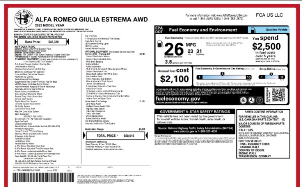 New 2023 Alfa Romeo Giulia Estrema for sale $55,610 at Pagani of Greenwich in Greenwich CT 06830 24